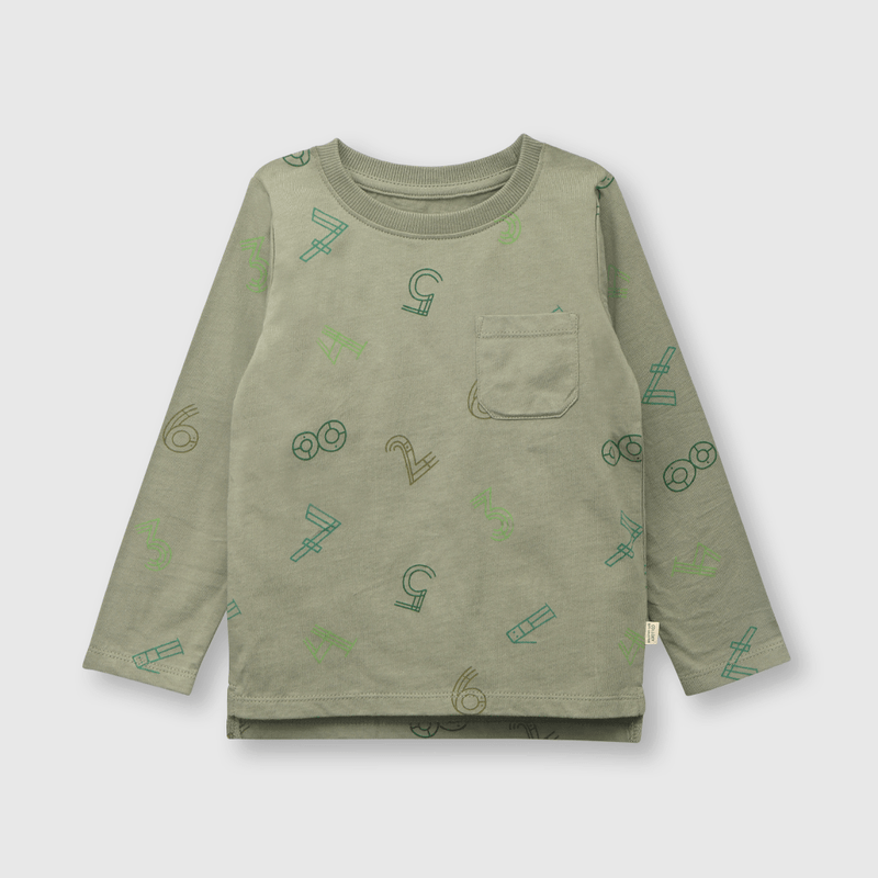 Polera de bebé niño numeros verde (3 a 36 meses)