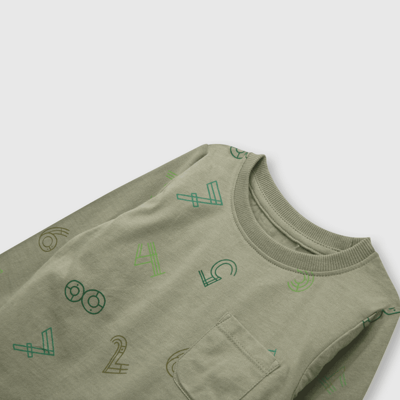 Polera de bebé niño numeros verde (3 a 36 meses)