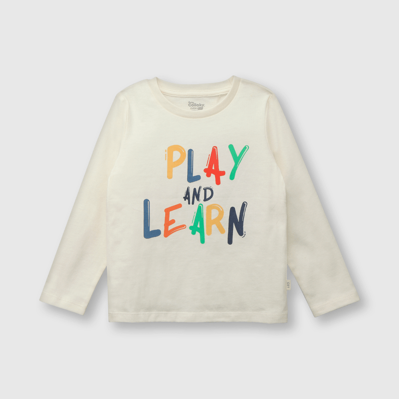 Polera de bebé niño play blanco (3 a 36 meses)
