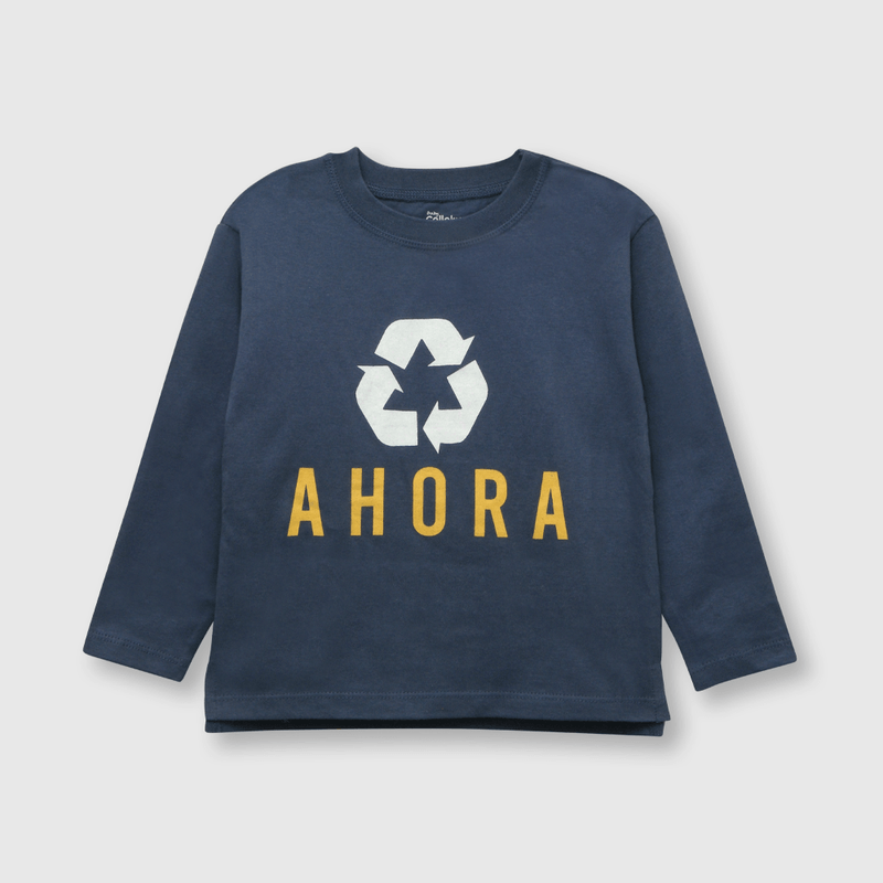 Polera de bebé niño reciclado azul (3 a 36 meses)