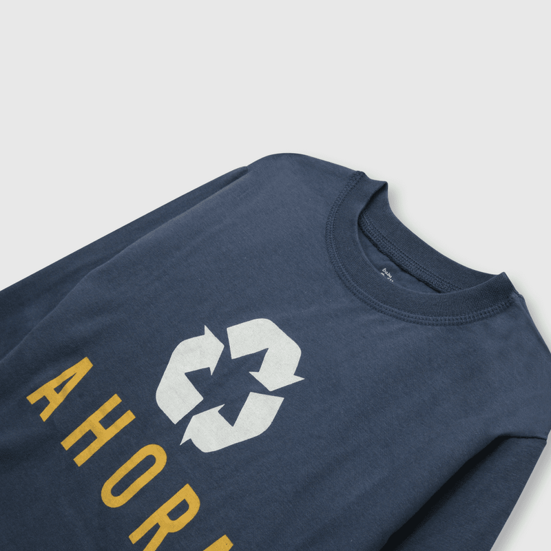 Polera de bebé niño reciclado azul (3 a 36 meses)