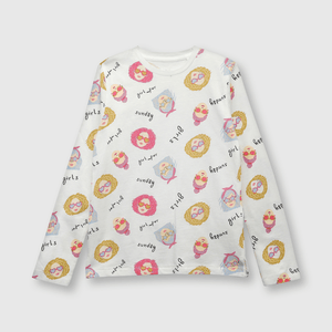 Polera de niña retratos blanco (2 a 12 años)