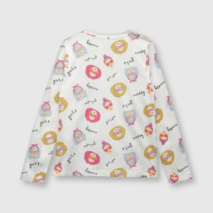 Polera de niña retratos blanco (2 a 12 años)