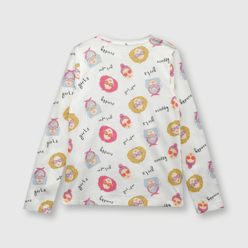 Polera de niña retratos blanco (2 a 12 años)