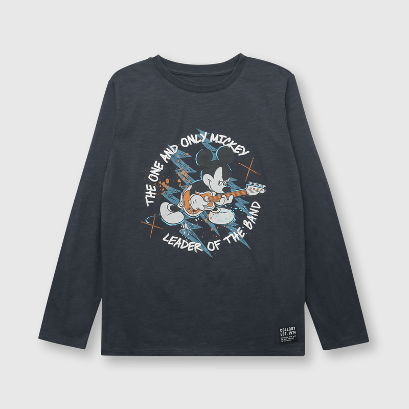 Polera de niño Mickey rock gris (2 a 12 años)