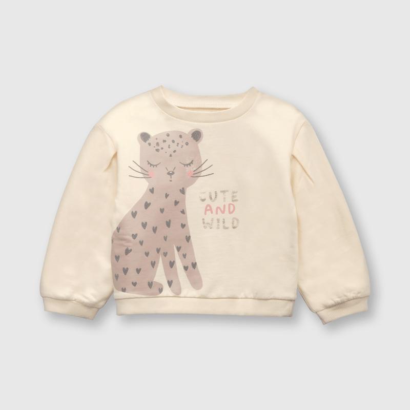 Polerón de bebé niña felino beige (3 a 36 meses)