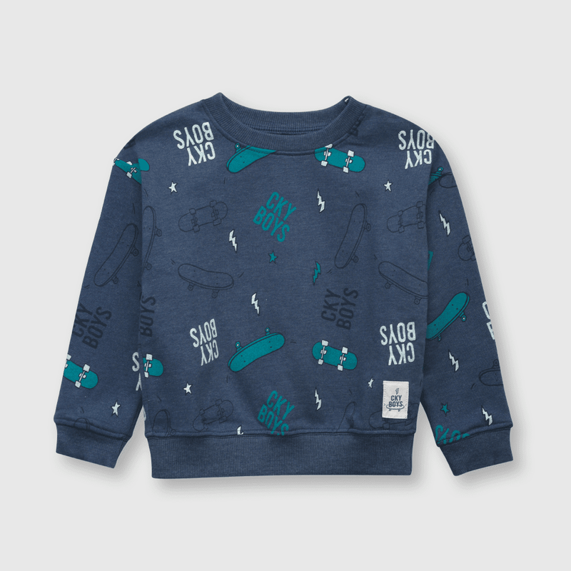 Polerón de bebé niño skate azul (3 a 36 meses)