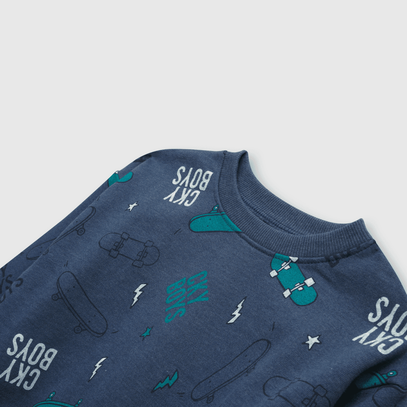Polerón de bebé niño skate azul (3 a 36 meses)