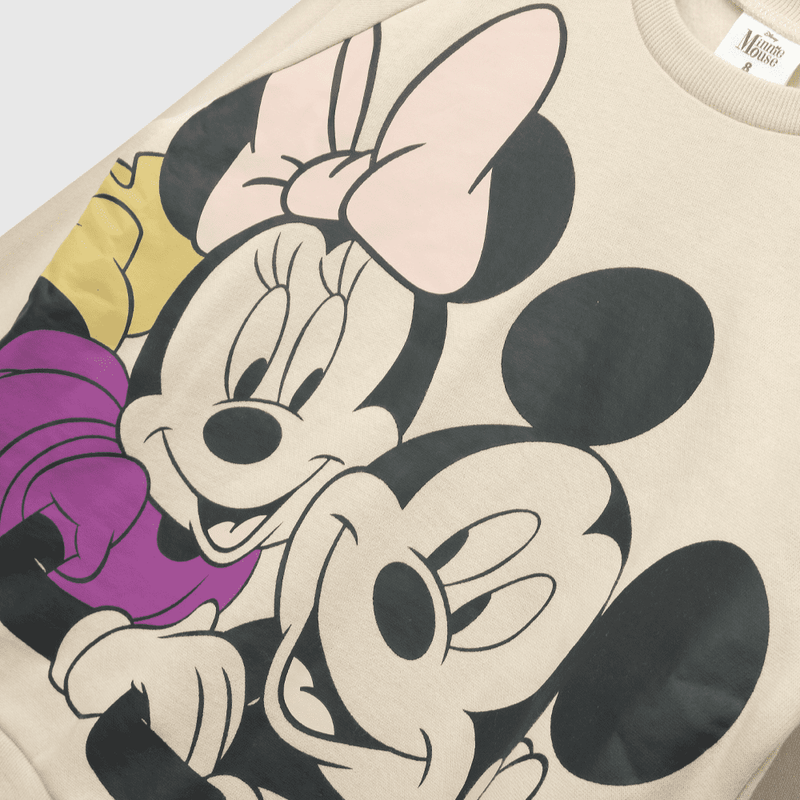Polerón de niña Minnie y Mickey beige (2 a 12 años)