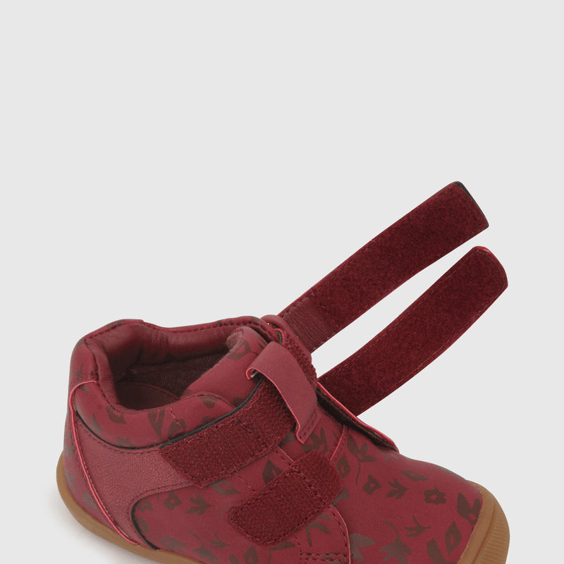 Botin para niña de niña estampado flores rojo (21 a 27)