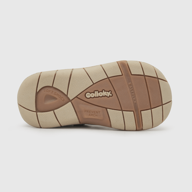 Reina para niña de niña velcro flores beige (21 a 27)
