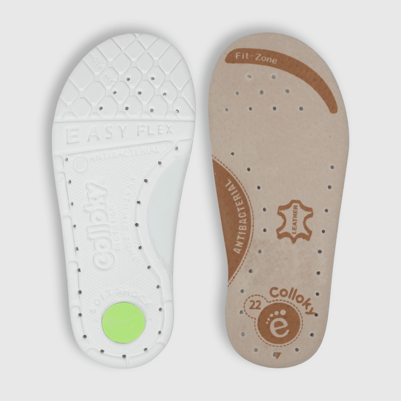 Reina para niña de niña velcro flores beige (21 a 27)