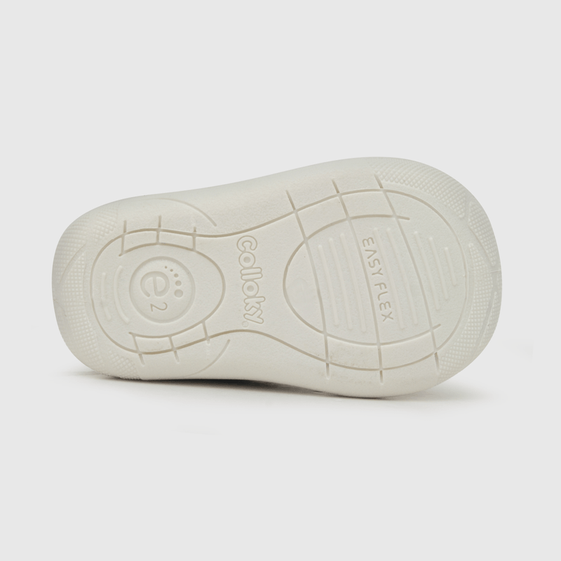 Zapatilla para niña blanca niña con toques de color, velcro elástico caña media blanca (17 a 20)