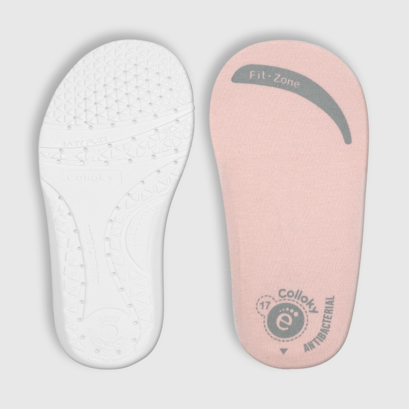 Zapatilla para niña blanca niña con toques de color, velcro elástico caña media blanca (17 a 20)