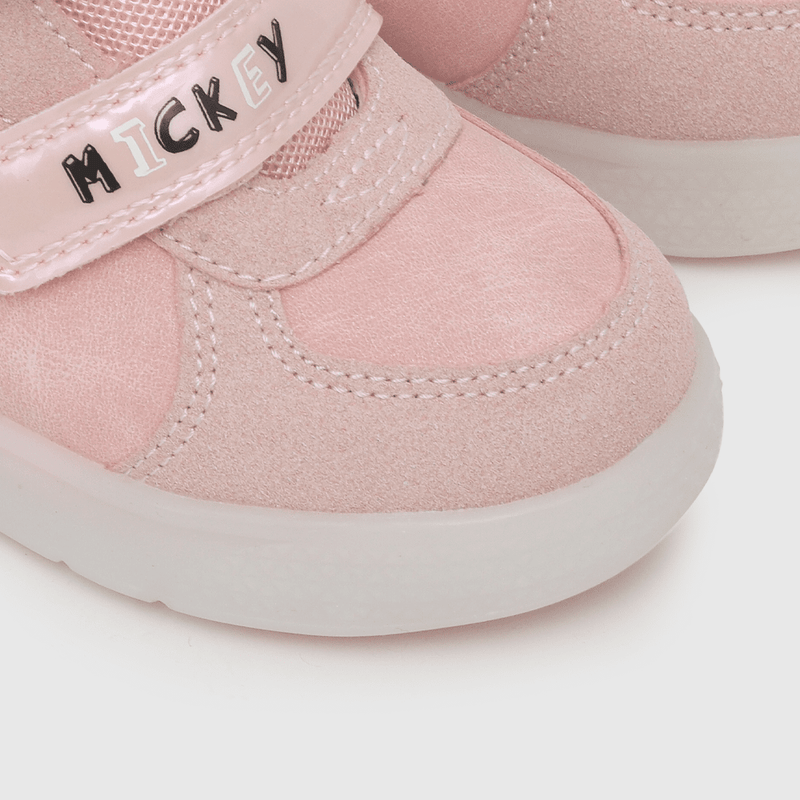 Zapatilla para niña de niña dos velcro luces minnie rosada (21 a 27)