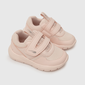 Zapatilla para niña deportiva de niña 1 velcro caña baja rosada (21 a 27)