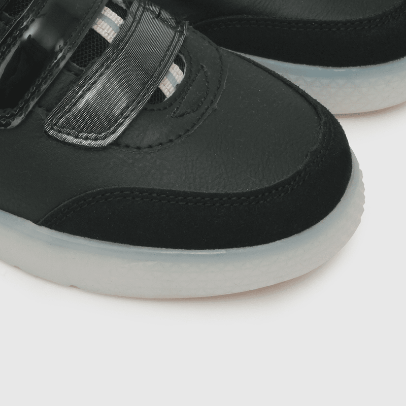Zapatilla para niña luces de minnie tres velcros negra (28 a 36)
