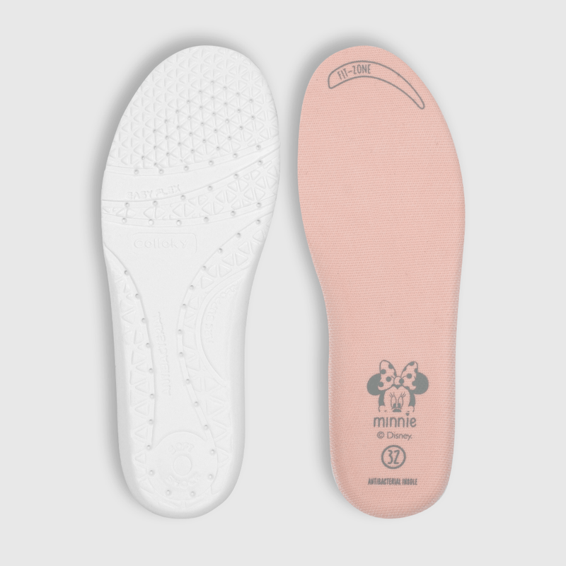 Zapatilla para niña luces de minnie tres velcros negra (28 a 36)