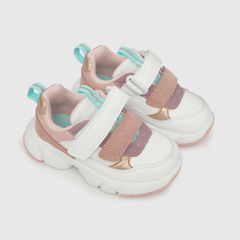 Zapatilla para niña niña 2 velcros chunky blanca (21 a 27)