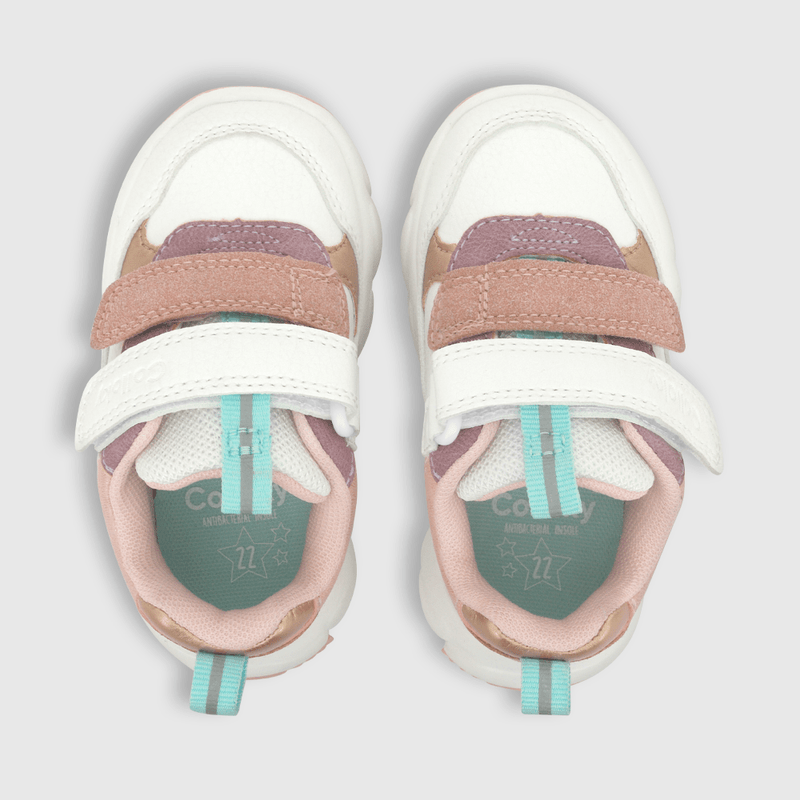 Zapatilla para niña niña 2 velcros chunky blanca (21 a 27)