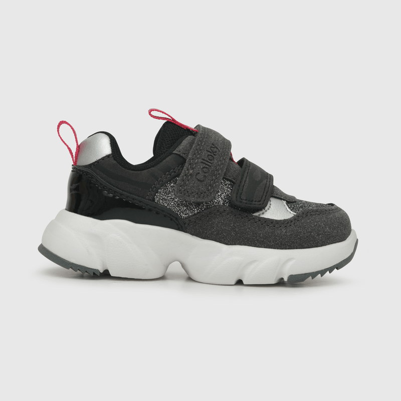 Zapatilla para niña niña 2 velcros chunky negra (21 a 27)