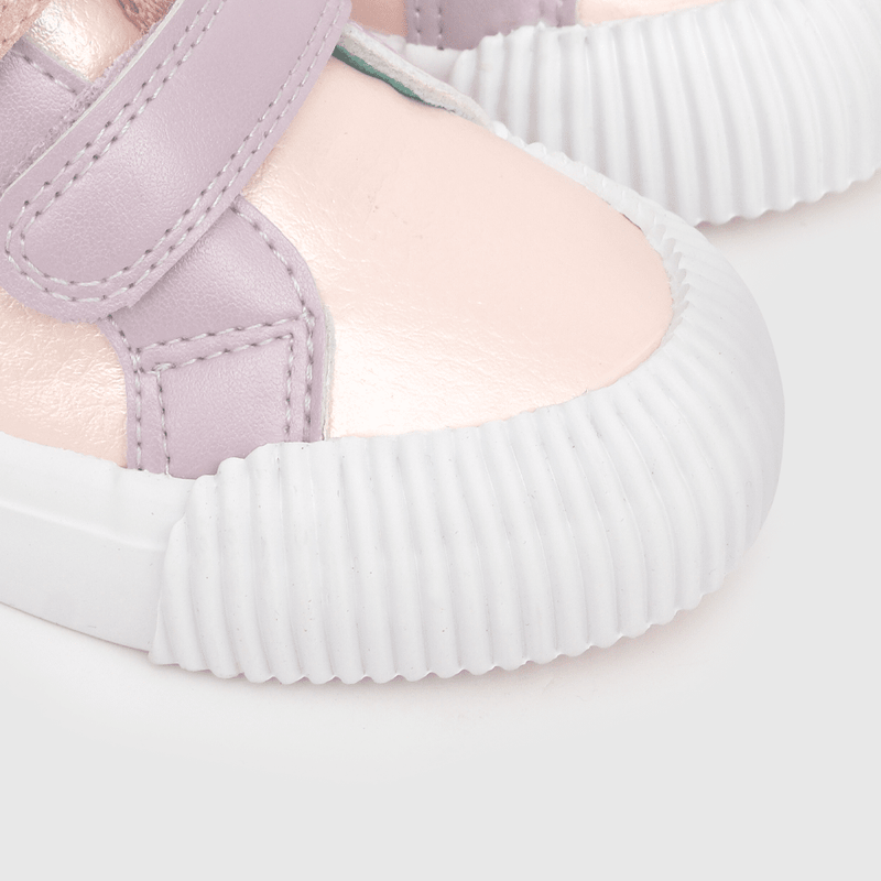 Zapatilla para niña niña 2 velcros glitter rosada (21 a 27)