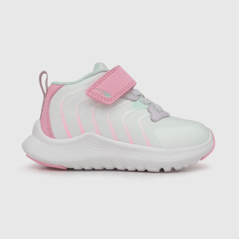 Zapatilla para niña niña velcro elástico basketball blanca (21 a 27)