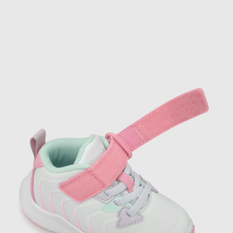 Zapatilla para niña niña velcro elástico basketball blanca (21 a 27)
