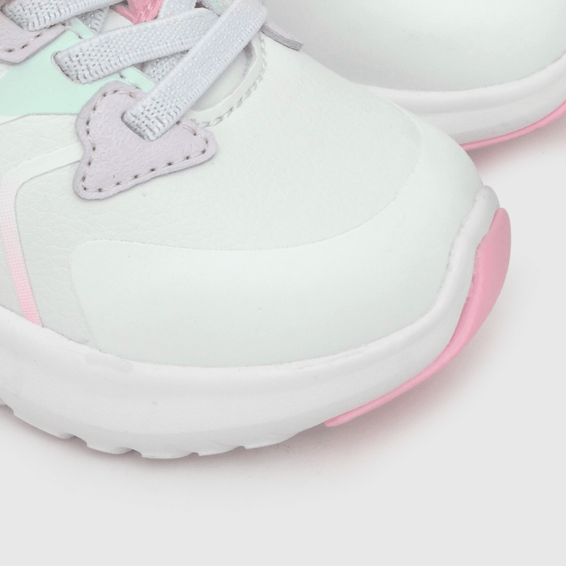 Zapatilla para niña niña velcro elástico basketball blanca (21 a 27)