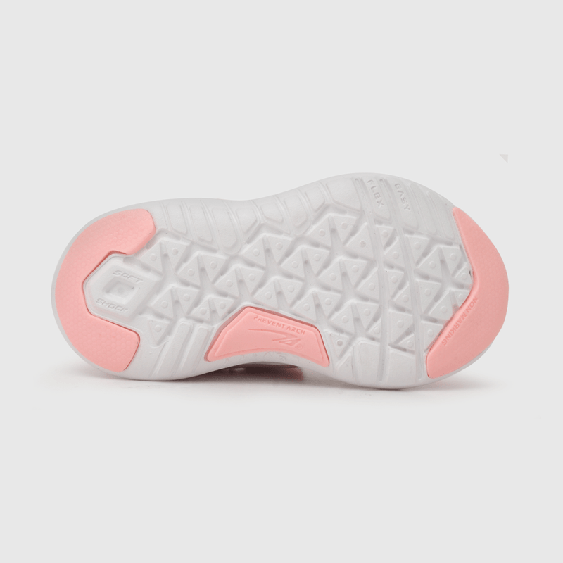 Zapatilla para niña niña velcro elástico reciclada rosada (21 a 27)