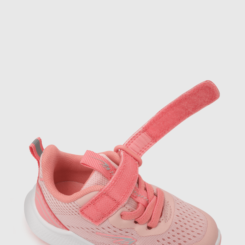 Zapatilla para niña niña velcro elástico reciclada rosada (21 a 27)