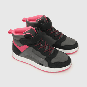 Zapatilla para niña niña velcro elástico retro negra (28 a 38)