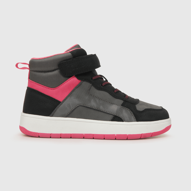 Zapatilla para niña niña velcro elástico retro negra (28 a 38)
