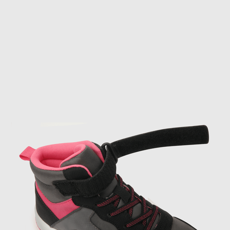 Zapatilla para niña niña velcro elástico retro negra (28 a 38)