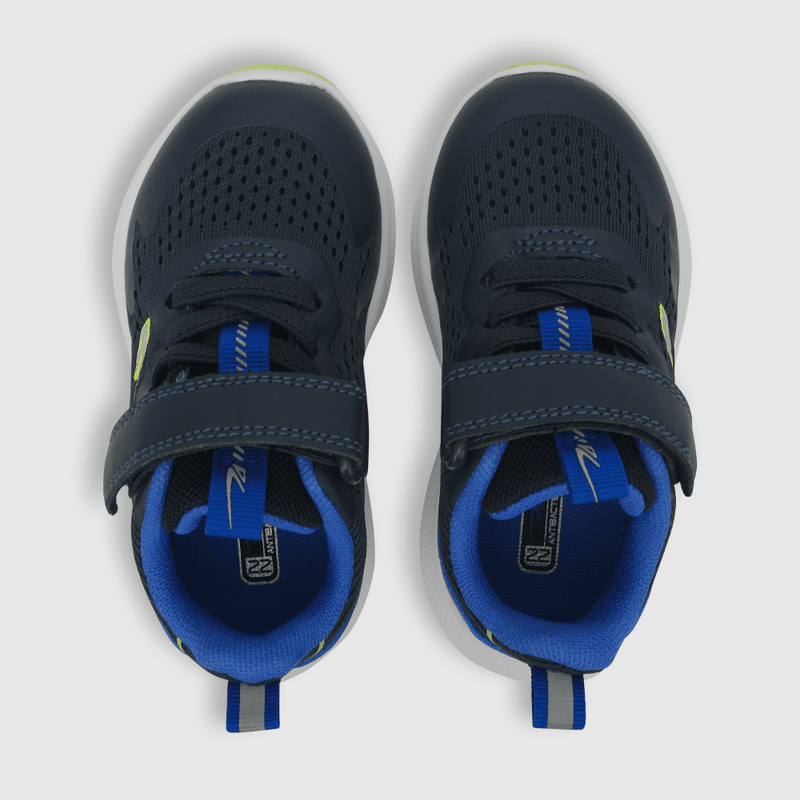 Zapatilla para niño deportiva de niño velcro elástico caña baja azul (21 a 27)