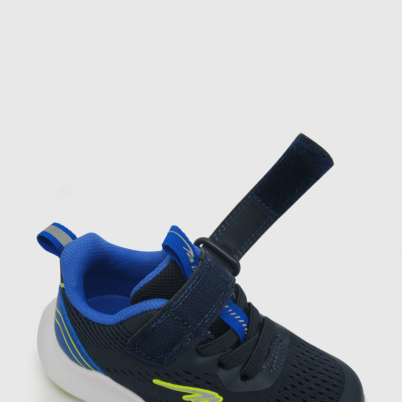 Zapatilla para niño deportiva de niño velcro elástico caña baja azul (21 a 27)