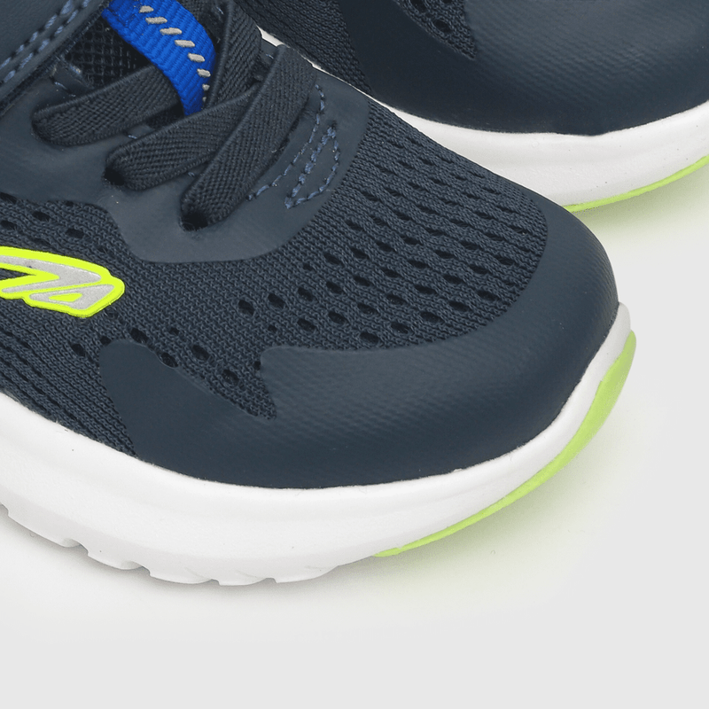 Zapatilla para niño deportiva de niño velcro elástico caña baja azul (21 a 27)