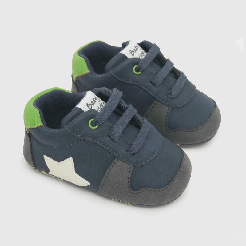 Zapatilla para niño estrella cordones azul (14 a 18)