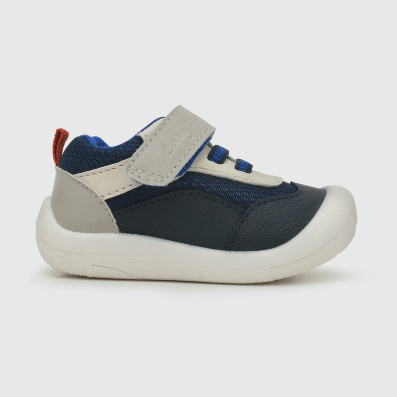 Zapatilla para niño multicolor velcro elastico azul (17 a 20)