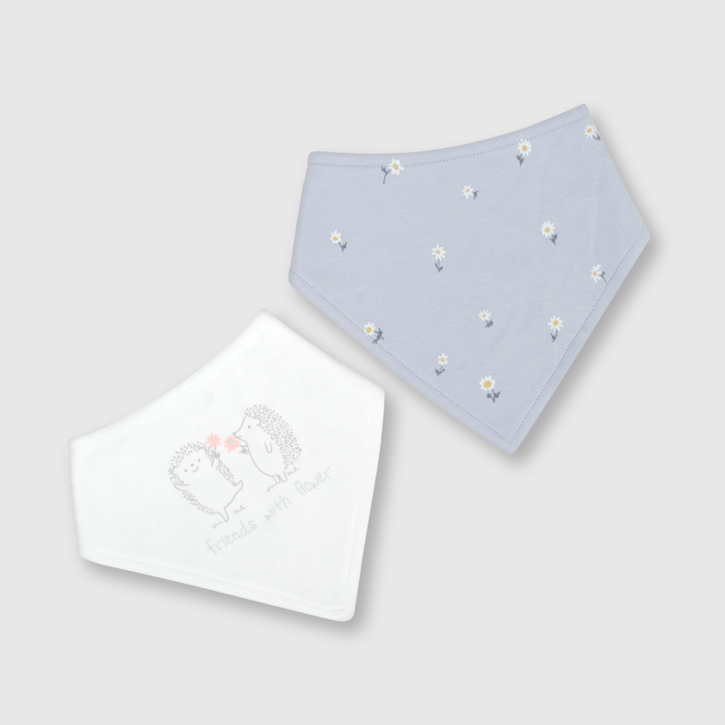 Babero de bebé niña 2 pack estampado blanco (talla única)