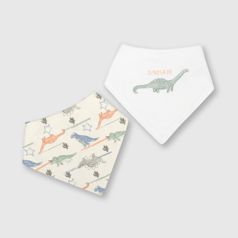 Babero de bebé niño 2 pack estampado blanco (talla única)