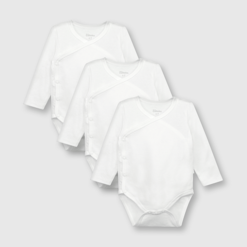 Body de bebé unisex 3 pack de algodón blanco (0 a 24 meses)