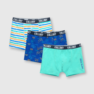 Boxer de niño 3 pack estampado azul (2 a 12 años)