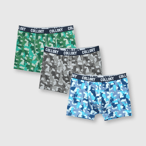 Boxer de niño 3 pack estampado gris (2 a 12 años)
