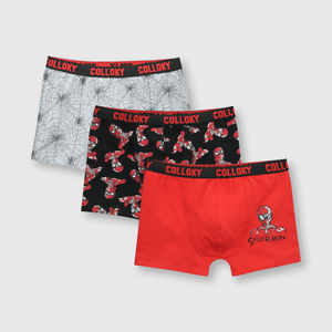Boxer de niño 3 pack Spiderman negro (2 a 12 años)
