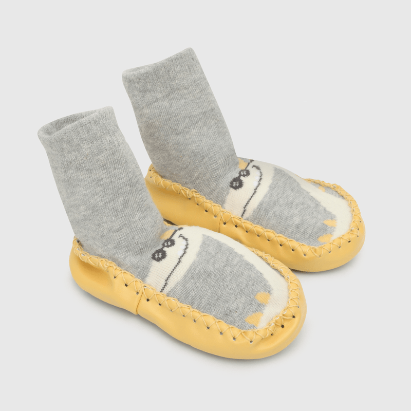 Calcetin de bebé niño antideslizante gris (14 a 25)