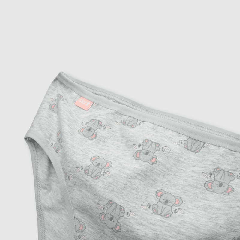Calzón de niña 3 pack estampado gris (2 a 12 años)