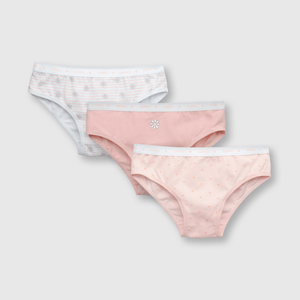 Calzón de niña 3 pack estampado rosado (2 a 12 años)
