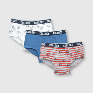 Calzoncillo de niño 3 pack estampado azul (2 a 12 años)