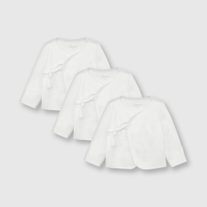 Camiseta de bebé unisex 3 pack de algodón blanco (talla única)